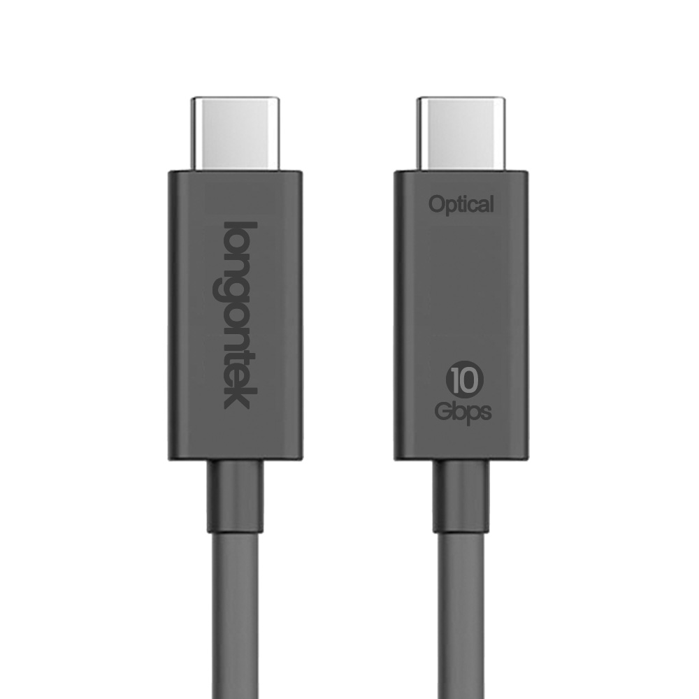 珑光光纤USB C数据线直头内置E-marker支持10Gbps带宽PD60W快充版VR串流数据线相机联机拍摄线5m适用于佳能索尼富士相机/Meta Oculus Quest/PRO/PICO/VIVE等VR主机