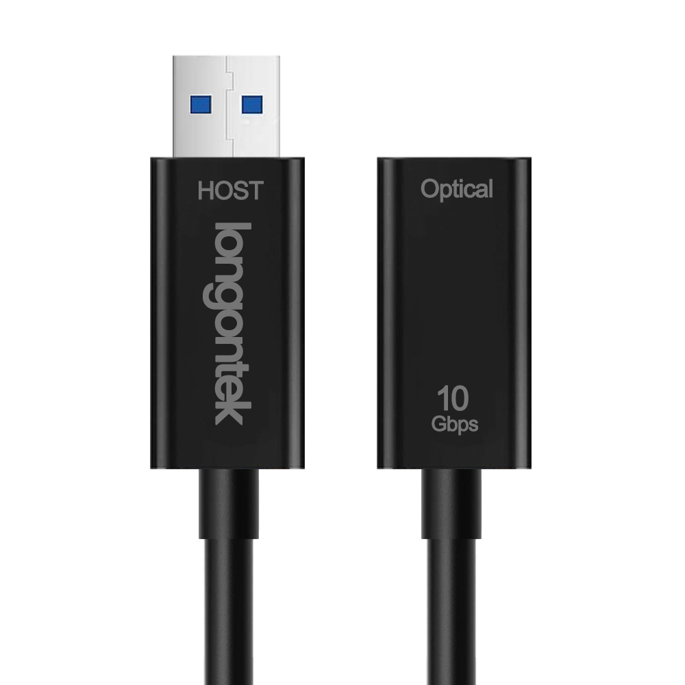 珑光光纤USB3.1 TypeA公对母延长线不向下兼容版10Gbps带宽60米