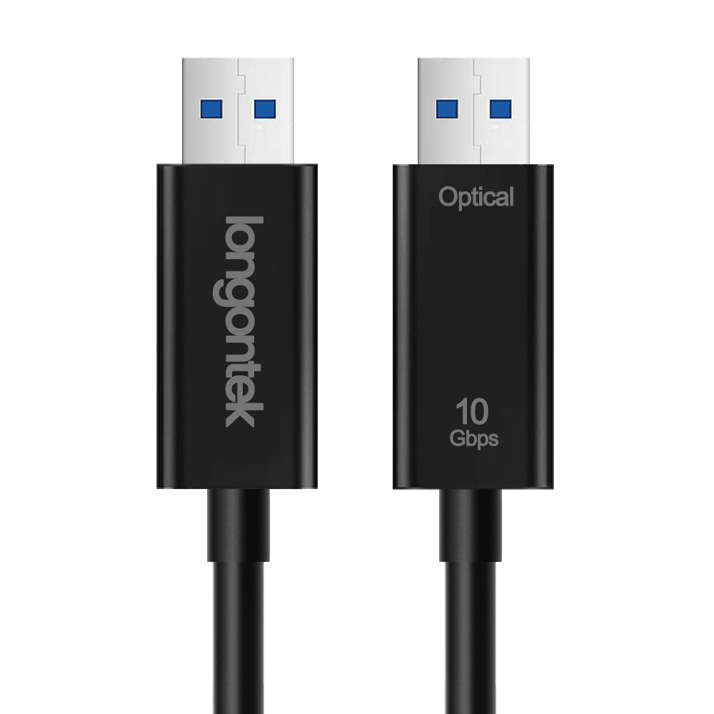 珑光光纤USB3.1 TypeA公对公延长线不向下兼容版10Gbps带宽60米