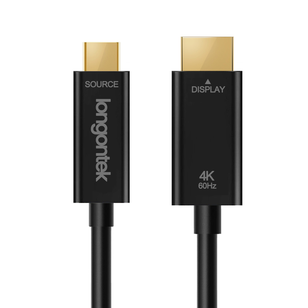 珑光光纤USB TypeC转HDMI2.0转换线支持18Gbps 4K@60Hz HDR采用美国Ⅱ-Ⅵ激光器和德国Silicon-Line驱动适用三星戴尔华硕苹果华为电脑笔记本手机等