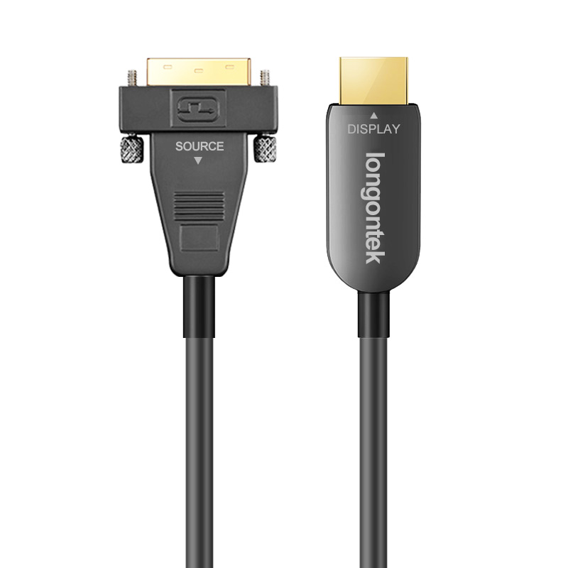 珑光光纤DVI转HDMI 4K高清线100米长距离无损传输采用进口芯片适用于LED矩阵大屏电脑主机显卡显示器EDID自动调节10米20米30米50米